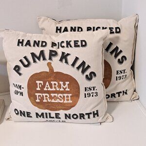 Harvest Farm Shop Set of Two Pillow Covers with inserts